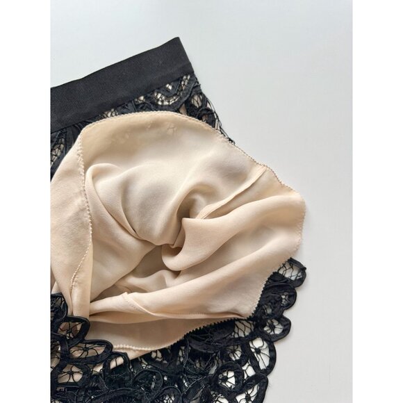 3.1 PHILLIP LIM Resort 2010 Black Nude Battenberg Lace Silk Mini Skirt, Size 6 - Picture 12 of 16